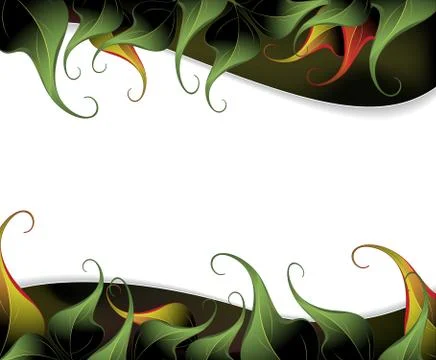 Abstract curved leaves Stock Illustration