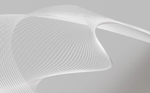 Abstract curved lines background, 3d rendering. Stock Illustration
