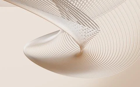 Abstract curved lines background, 3d rendering. Stock Illustration