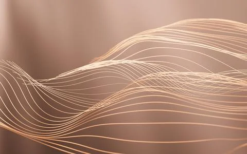 Abstract curved lines background, 3d rendering. Stock Illustration