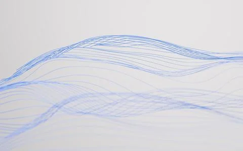 Abstract curved lines background, 3d rendering. Stock Illustration