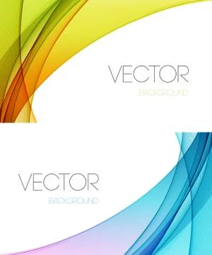 Abstract curved lines background. Template brochure design Stock Illustration