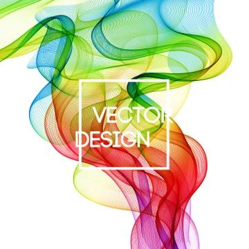 Abstract curved lines background. Template brochure design Stock Illustration