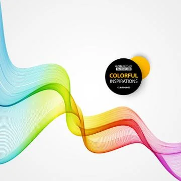 Abstract curved lines background. Template brochure design Illustrazione stock