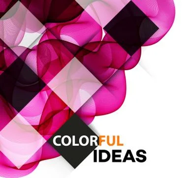 Abstract curved lines background. Template brochure design Stock Illustration