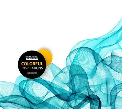 Abstract curved lines background. Template brochure design Stock Illustration
