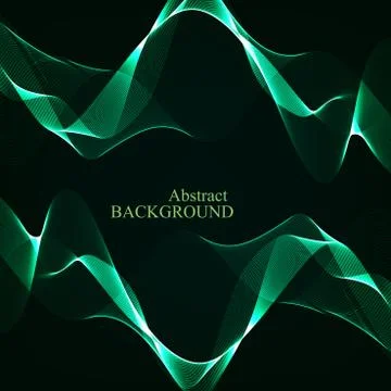 Abstract curved lines on black background. Vector illustration Stock Illustration
