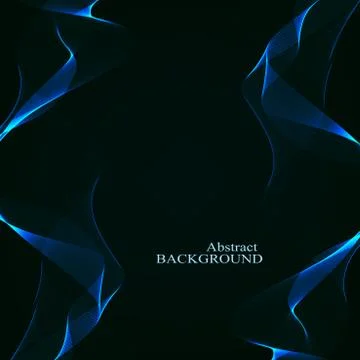 Abstract curved lines on black background. Vector illustration Stock Illustration