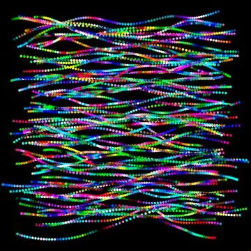 Abstract curved lines of dots. Vector colorful illustration. Stock Illustration