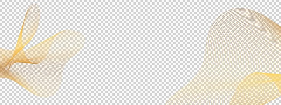 Abstract curved lines forming dynamic shapes in gold color on white backgro.. Stock Illustration