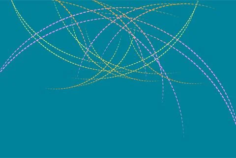 Abstract Curved Lines Over Teal Background in Bright Colors for Modern Design 스톡 일러스트