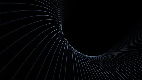 Abstract curved lines pattern loop motion on black background Stock Footage 341293524