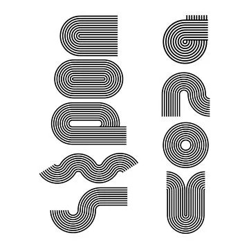 Abstract curved parallel lines flow minimal design Illustrazione stock