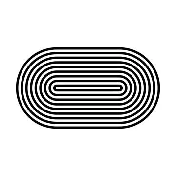 Abstract curved parallel lines forming a dynamic oval Stock Illustration