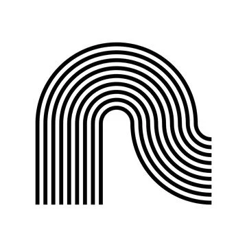 Abstract curved parallel lines monochrome design Stock Illustration