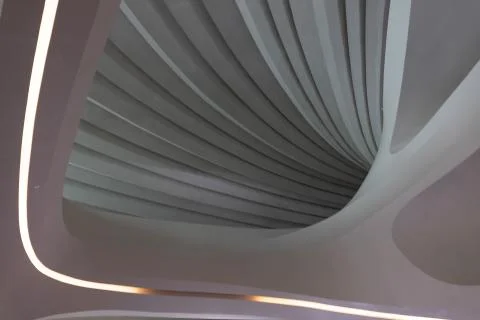 Abstract curved pattern lines on building Stock Photos