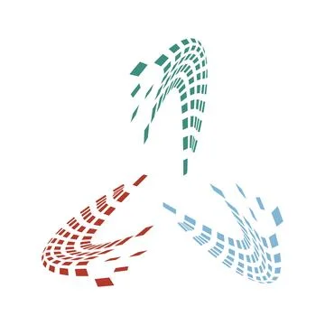 Abstract Curved Pixel Wave Shape 库存插图