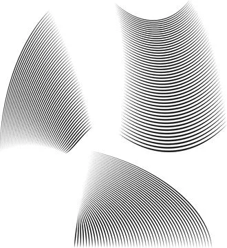 Abstract curved speed lines set for comic design. Stock Illustration