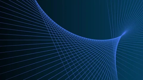 Abstract curved wave lines blue background Vídeo Stock 332959391