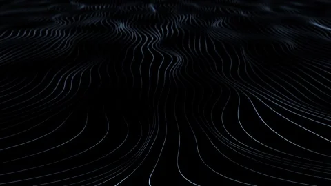 Abstract curved wave lines pattern looping animation Stock Footage 340586038