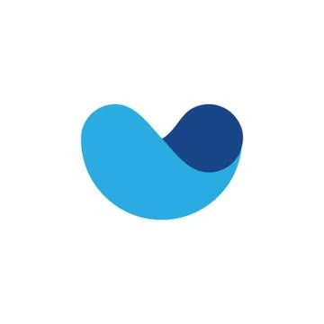 Abstract curves blue 3d logo vector Stock Illustration
