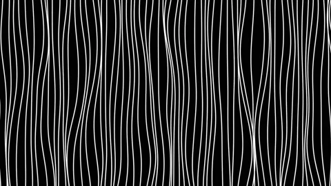 Abstract curving white strings flowing on a black background, seamless loop Stock Footage 169107876