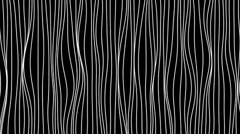 Abstract curving white strings flowing on a black background, seamless loop Stock Illustration