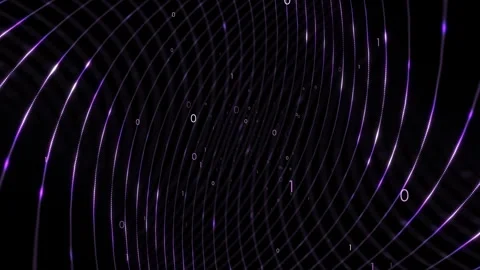 Abstract curvy digital tech metaverse data lines looping Stock Footage 337660489