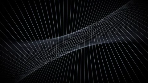 Abstract curvy lines pattern motion on black background Stock Footage 337535972