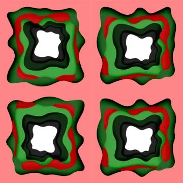 Abstract cut out abstract waves for web design. Color geometric pattern. Vector Illustrazione stock