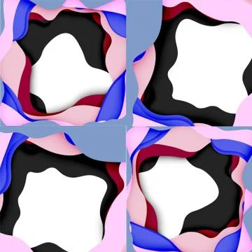Abstract cut out abstract waves for web design. Color geometric pattern. Vector Stockillustratie