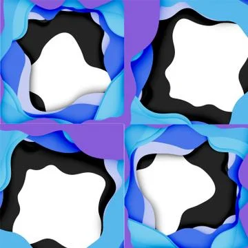 Abstract cut out abstract waves for web design. Color geometric pattern. Vector Stock Illustration