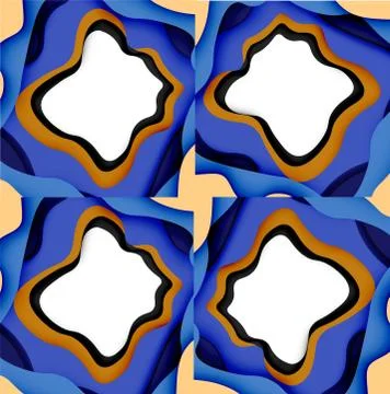 Abstract cut out abstract waves for web design. Color geometric pattern. Vector Stockillustratie