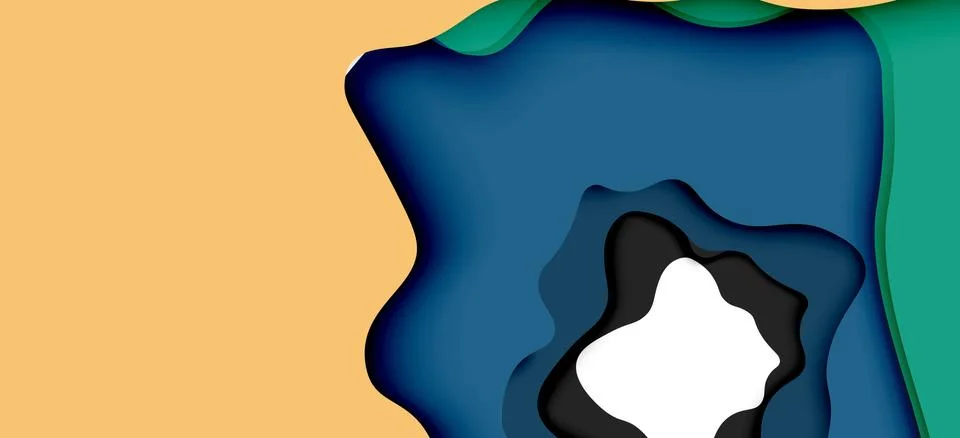 Abstract cut out abstract waves for web design. Color geometric pattern. Vector 스톡 일러스트