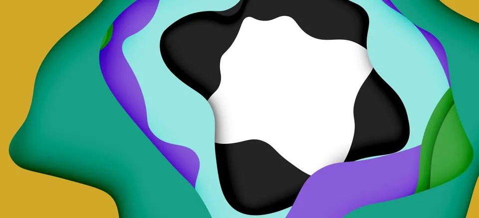 Abstract cut out abstract waves for web design. Color geometric pattern. Vector Stock Illustration