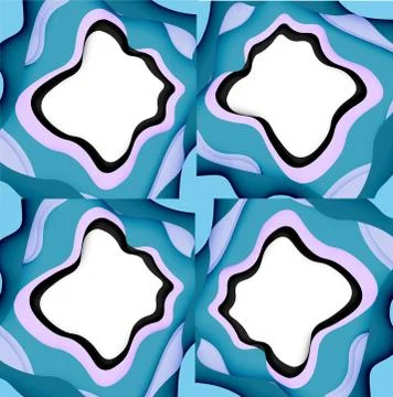 Abstract cut out abstract waves for web design. Color geometric pattern. Vector Illustrazione stock