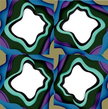 Abstract cut out abstract waves for web design. Color geometric pattern. Vector 스톡 일러스트