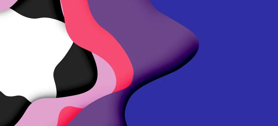 Abstract cut out abstract waves for web design. Color geometric pattern. Vector 스톡 일러스트