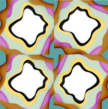 Abstract cut out abstract waves for web design. Color geometric pattern. Vector Illustrazione stock