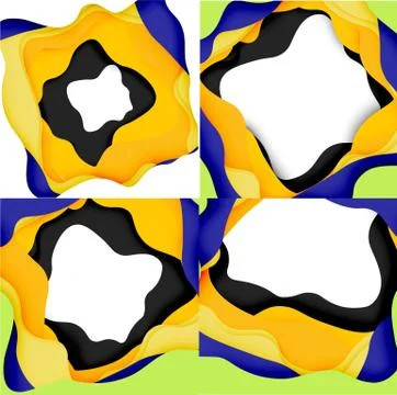 Abstract cut out abstract waves for web design. Color geometric pattern. Vector イラスト素材