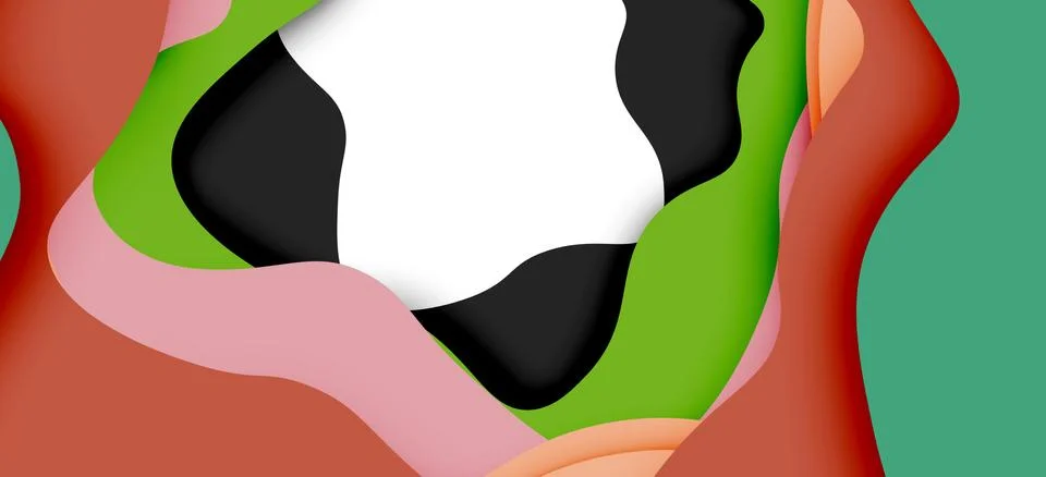 Abstract cut out abstract waves for web design. Color geometric pattern. Vector イラスト素材
