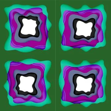 Abstract cut out abstract waves for web design. Color geometric pattern. Vector イラスト素材