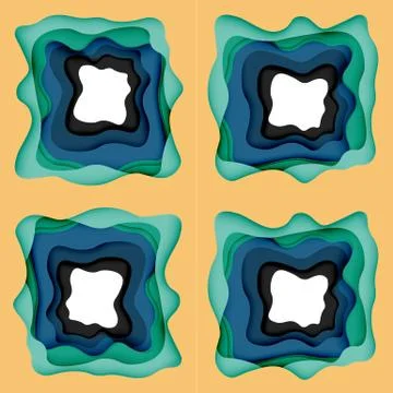 Abstract cut out abstract waves for web design. Color geometric pattern. Vector 스톡 일러스트