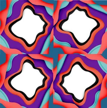Abstract cut out abstract waves for web design. Color geometric pattern. Vector 스톡 일러스트
