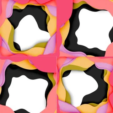 Abstract cut out abstract waves for web design. Color geometric pattern. Vector 스톡 일러스트