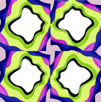 Abstract cut out abstract waves for web design. Color geometric pattern. Vector Illustrazione stock
