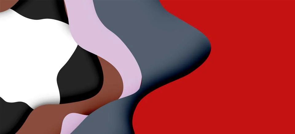 Abstract cut out abstract waves for web design. Color geometric pattern. Vector 스톡 일러스트