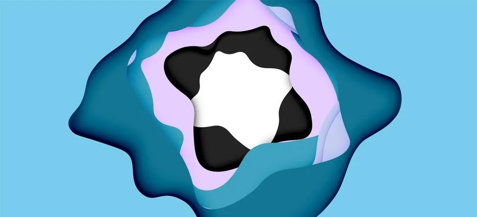 Abstract cut out abstract waves for web design. Color geometric pattern. Vector 스톡 일러스트