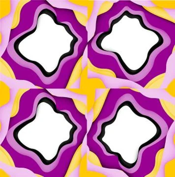 Abstract cut out abstract waves for web design. Color geometric pattern. Vector Illustrazione stock