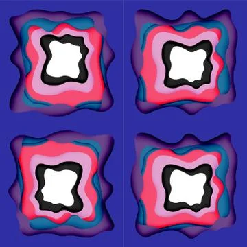 Abstract cut out abstract waves for web design. Color geometric pattern. Vector Stockillustratie